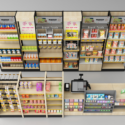 Supermarket Shelf Commodity Cabinet Snack Cabinet Cashier