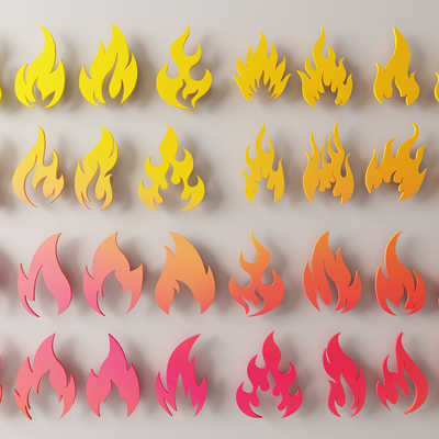 Wall decoration pendant flame silhouette wall decoration