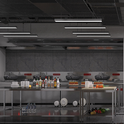 Modern Canteen Kitchen Restaurant Kitchen