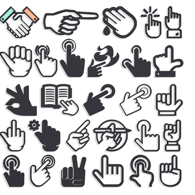 Indicating logo sign gesture