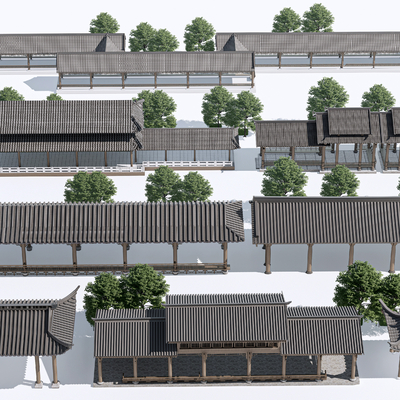 Chinese-style Promenade Corridor Pavilion