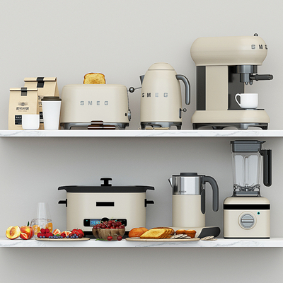 Coffee machine, bean grinder, bread maker