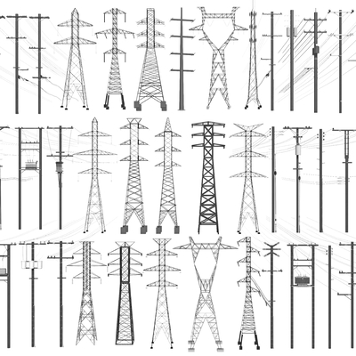 Electric pole High voltage line Cable pole Signal tower Transmission equipment