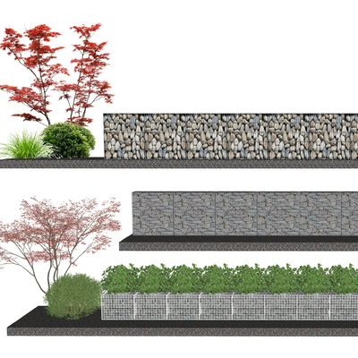 Gabion landscape wall