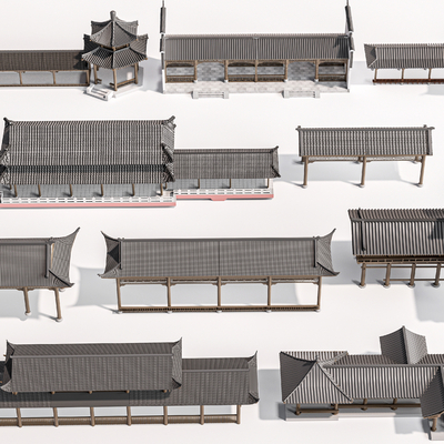 Chinese-style Promenade Corridor Pavilion
