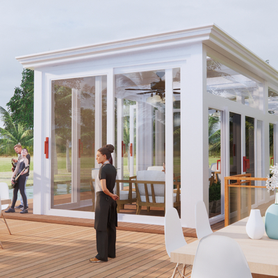 Modern sun room glass room catering building