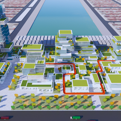 Bird's-eye view of modern science and technology industrial park