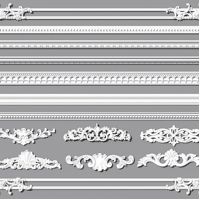 Gypsum Line Carved Corner Flower