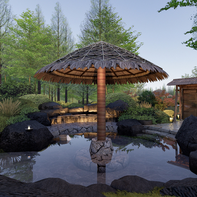 Outdoor Hot Spring Landscape