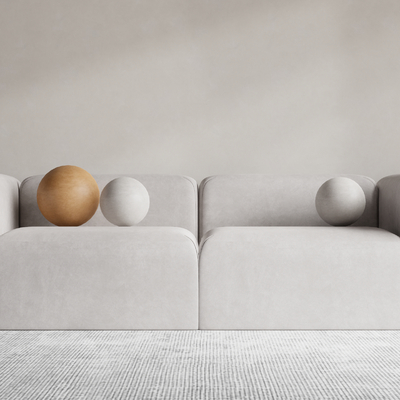 Cream style double sofa