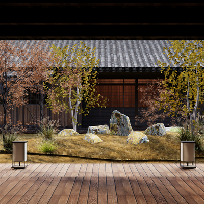 Japanese-style courtyard view