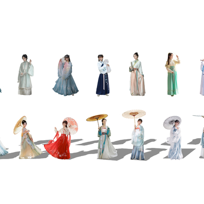 Chinese Hanfu Beauty Figure 2d Component