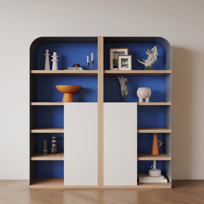 Silent blue bookcase