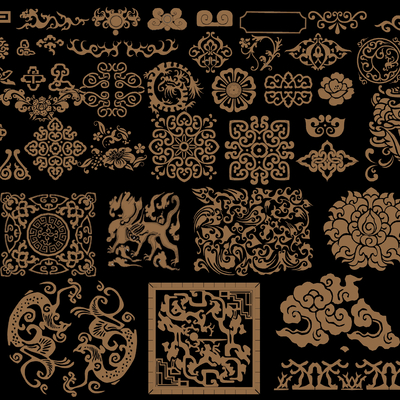 Chinese Carved Corner Flower Pattern