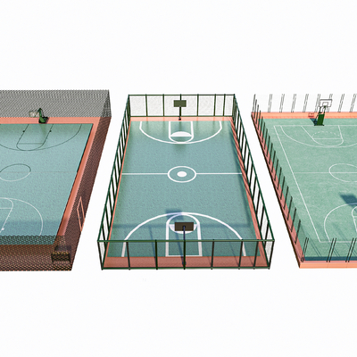 Outdoor basketball court plastic field