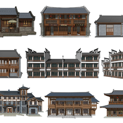 Chinese ancient building commercial shops