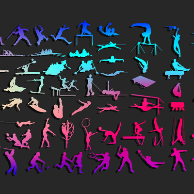 Sporty Figure Silhouette Wall Decorations