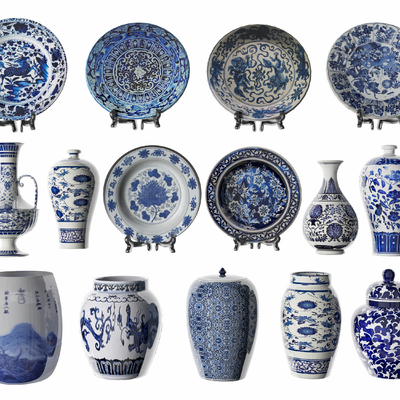 New Chinese-style Blue and White Porcelain Ceramic Ware