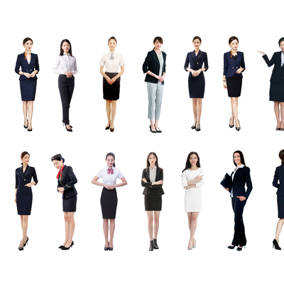 Workplace figure sales stewardess white-collar