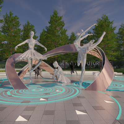 Commercial Square Art Sculpture