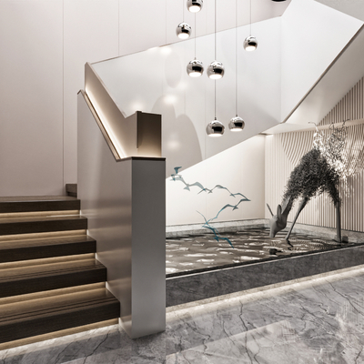 Modern Staircase Interior Landscape