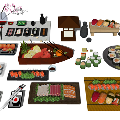 Japanese cuisine with salmon