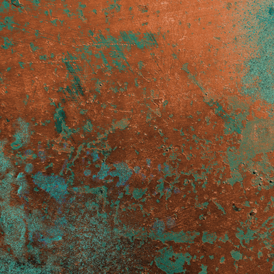 Copper-colored rusty metal