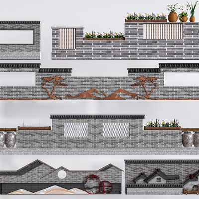 New Chinese Culture Wall Landscape Wall Enclosure