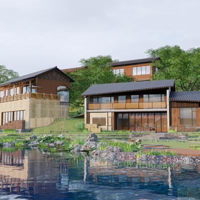 Modern Homestay Building Waterfront Holiday Building