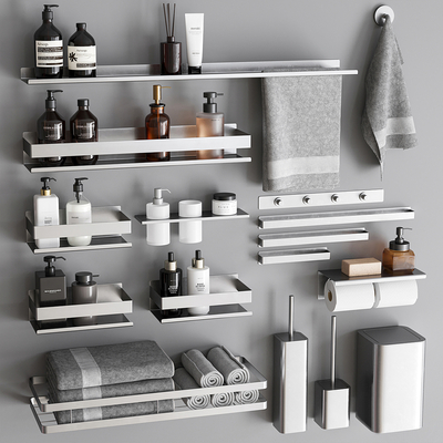 Towel rack toiletries