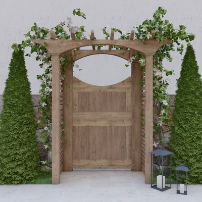 Home Flower Frame Door Patio Door Garden Door