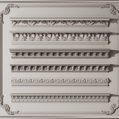 French plaster line carved