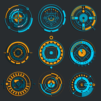 Technology element silhouette