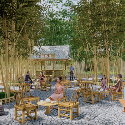 New Chinese Bamboo Forest Teahouse