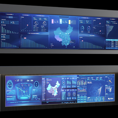 Large monitoring screen