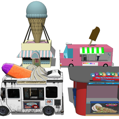 Ice cream shop stall storefront