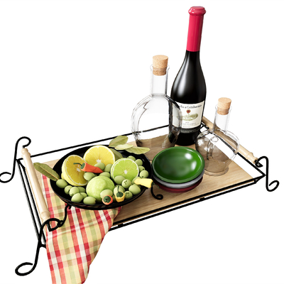 Fruit and vegetable fruit plate wine bottle