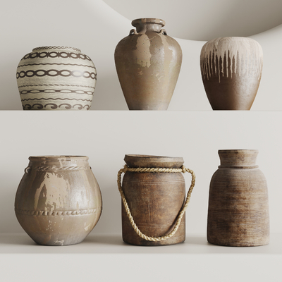 Modern clay pot ornaments