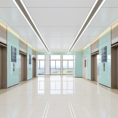 modern hospital elevator hall