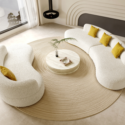 modern curved sofa