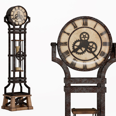 industrial wind floor clock