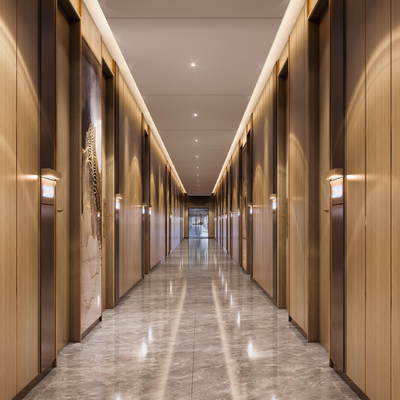 New Chinese Hotel Corridor