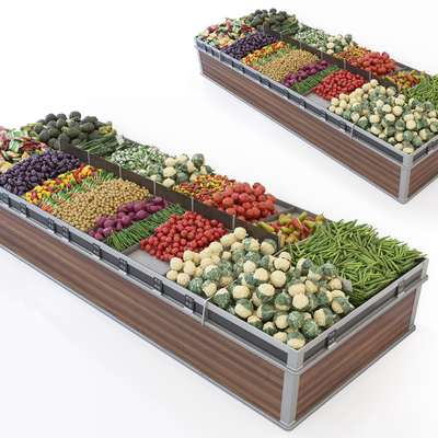 Vegetable shelf display rack