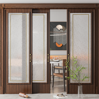 Neo-Chinese Style glass sliding door