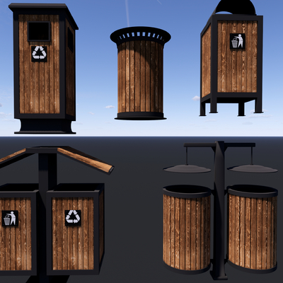 Outdoor trash can