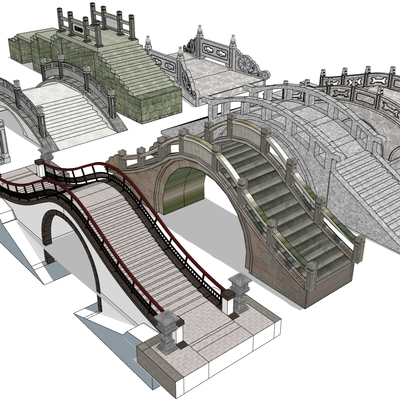 Chinese-style Stone Arch Bridge Courtyard Bridge