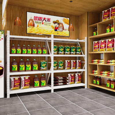 Modern Grain and Oil Supermarket Shelves