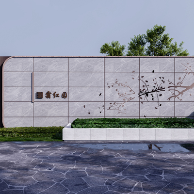 Neo-Chinese Style entrance Landscape Wall