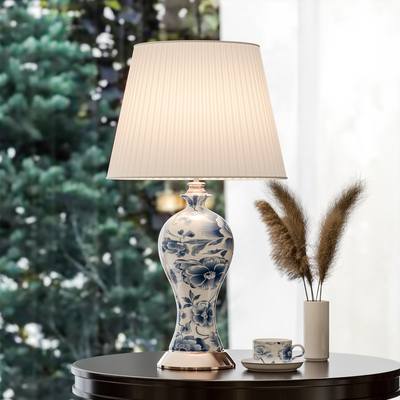 blue and white porcelain table lamp