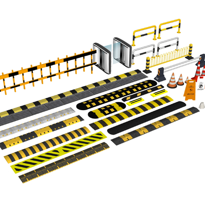 Road cone deceleration strip stop rod